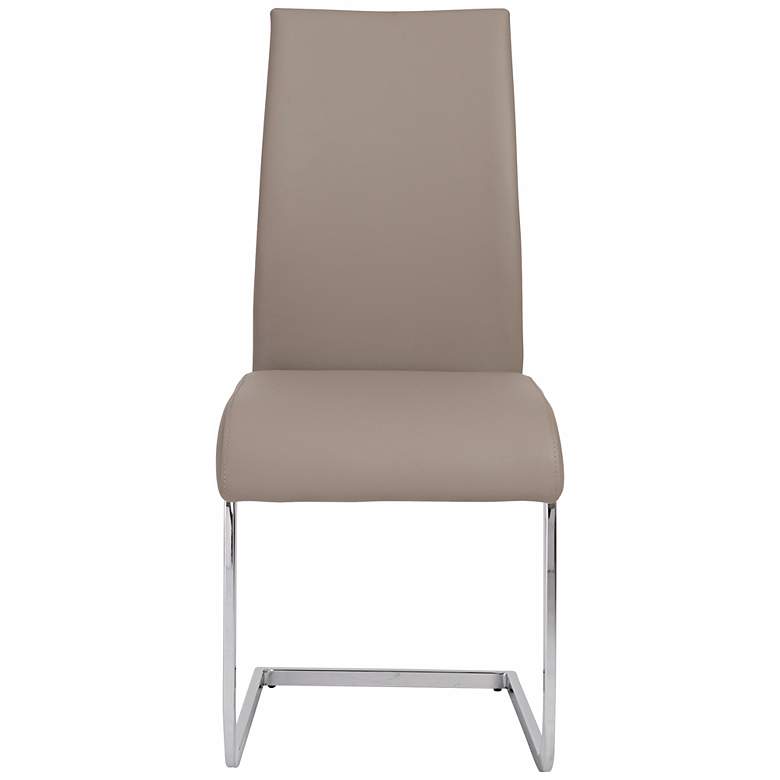 Image 4 Set of 4 Epifania Taupe Leatherette Side Chairs more views