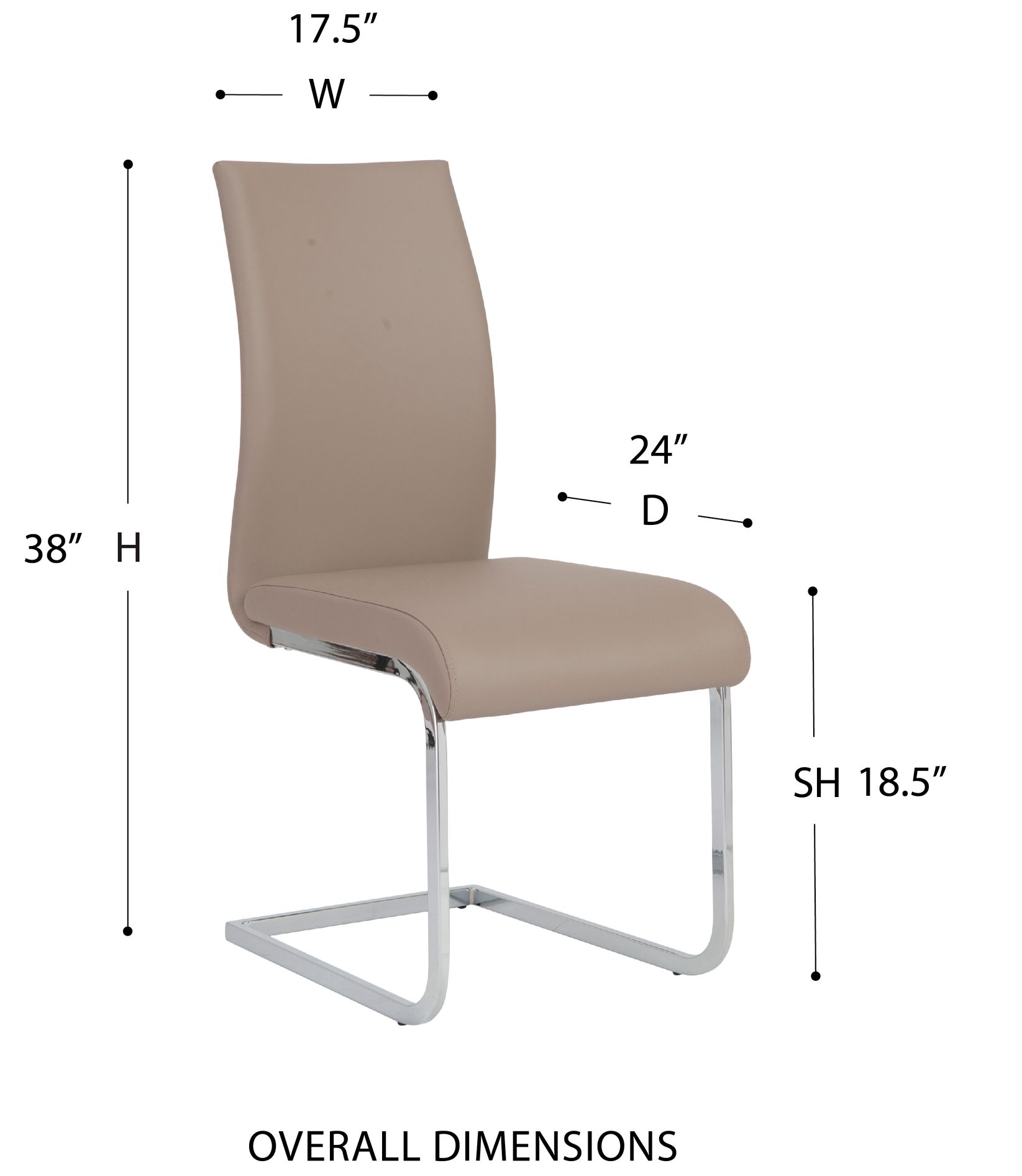 Image 6 Set of 4 Epifania Taupe Leatherette Side Chairs more views