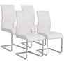 2_Set of 4 Epifania White Leatherette Side Chairs