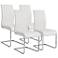 Set of 4 Epifania White Leatherette Side Chairs