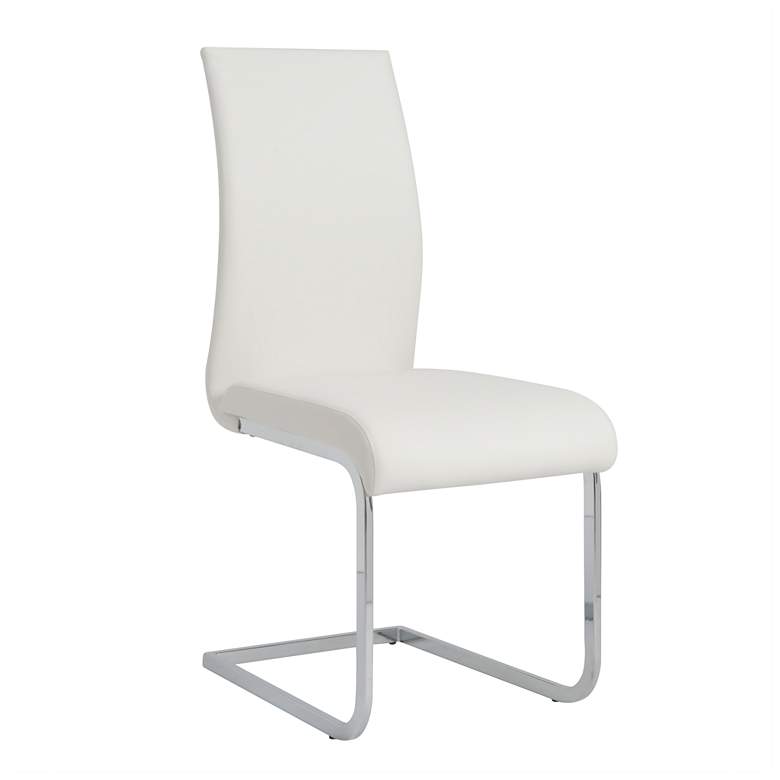 Image 3 Set of 4 Epifania White Leatherette Side Chairs more views