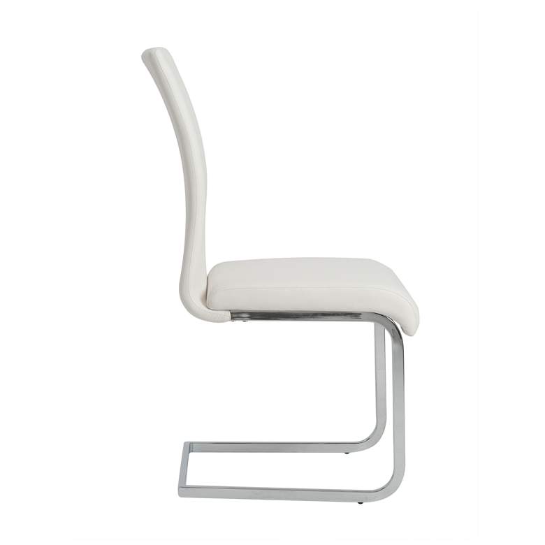 Image 4 Set of 4 Epifania White Leatherette Side Chairs more views