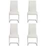 6_Set of 4 Epifania White Leatherette Side Chairs more views