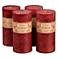 Set of 4 Fresh Currant Scented Red 6" Pillar Candles