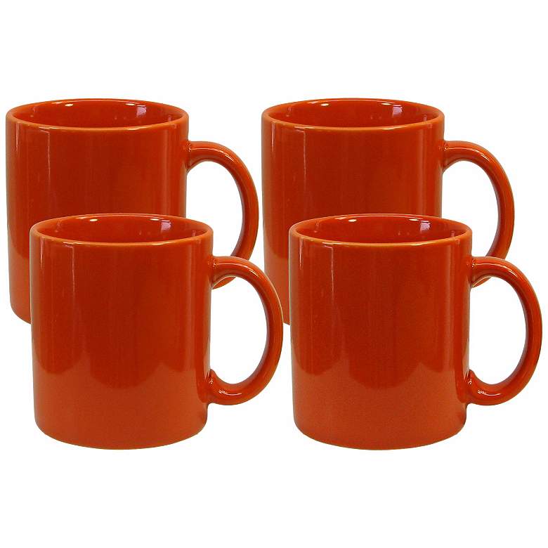 Image 1 Set of 4 Fun Factory Orange Mugs