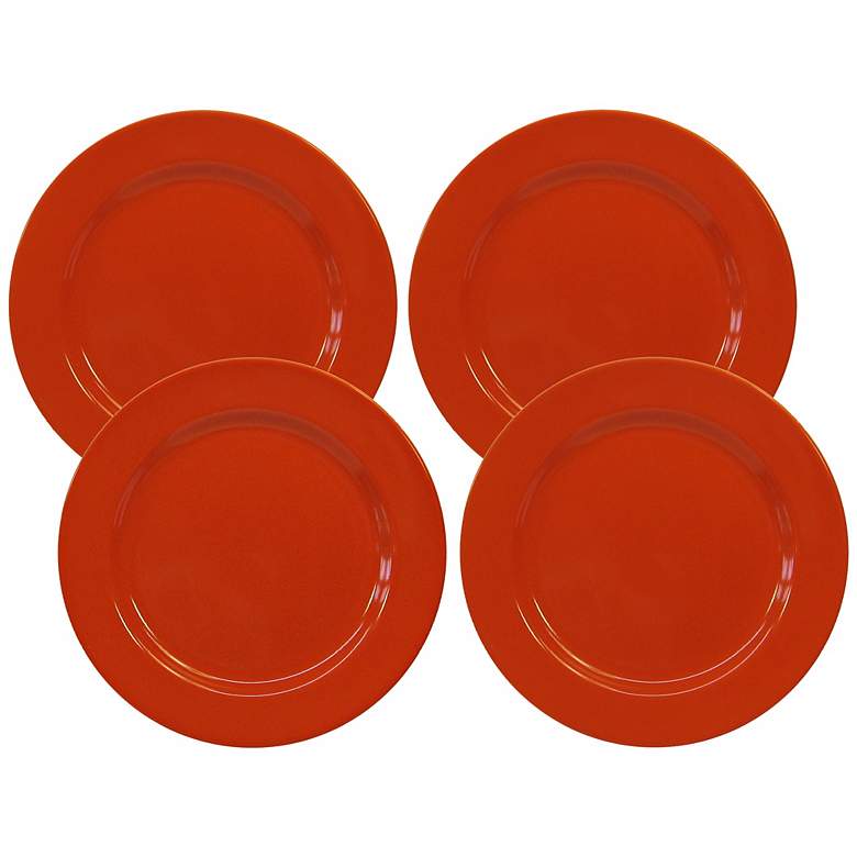 Image 1 Set of 4 Fun Factory Orange Salad Plates