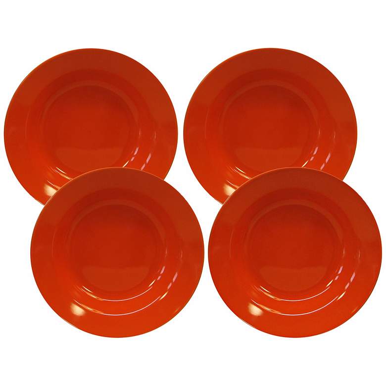 Image 1 Set of 4 Fun Factory Orange Soup Plates