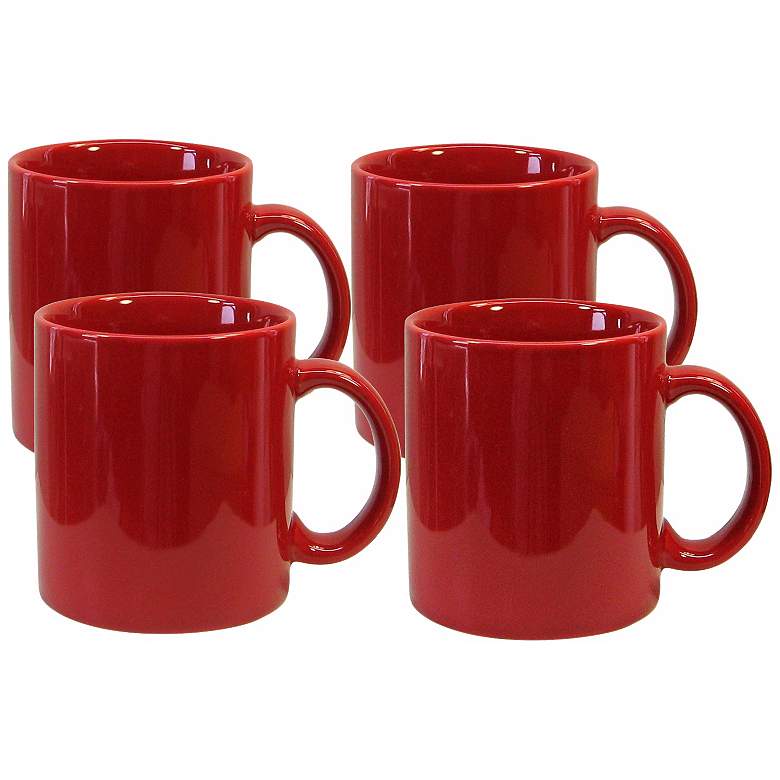 Image 1 Set of 4 Fun Factory Red Mugs