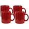 Set of 4 Fun Factory Red Mugs