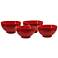 Set of 4 Fun Factory Red Soup Bowls