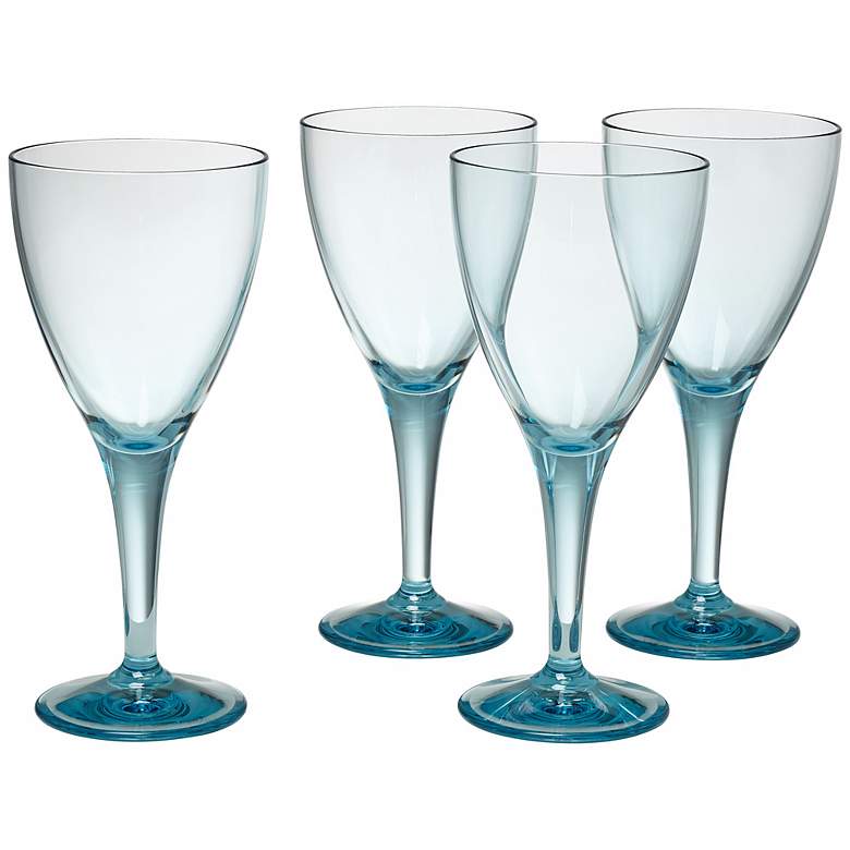 Image 1 Set of 4 Glacier Blue Wine Goblets