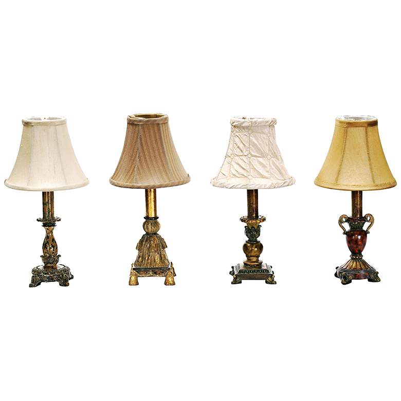 Image 1 Set of 4 Library Style 12 inch High Mini-Desk Lamps