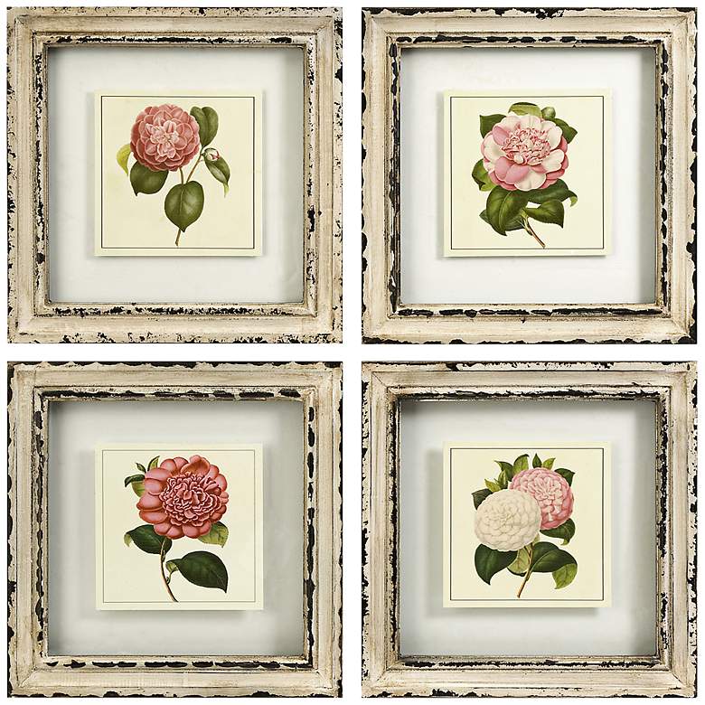 Image 1 Set of 4 Lynette 10 inch Square Framed Floral Wall Art