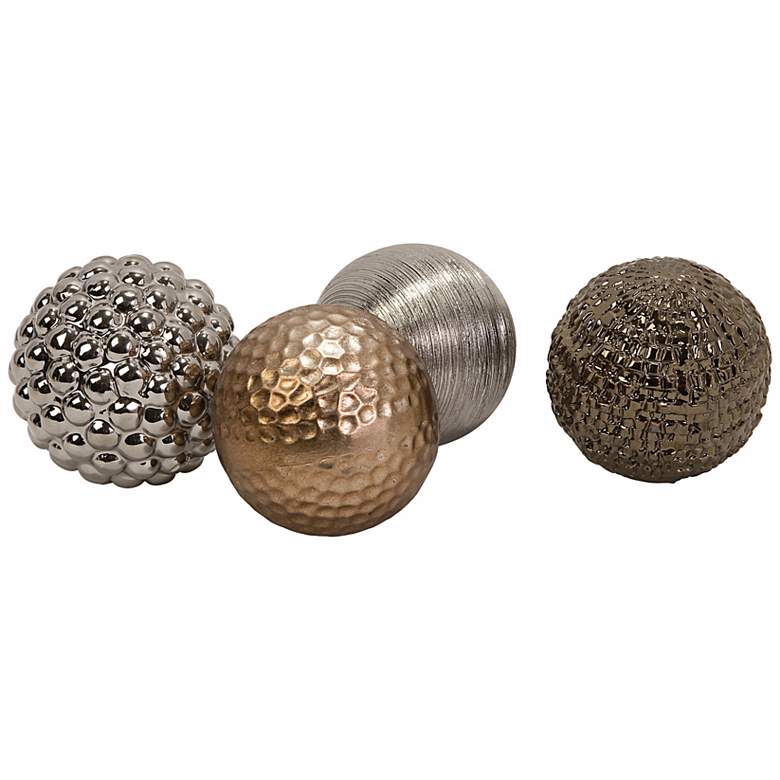 Image 1 Set of 4 Metallic Ceramic Orbs