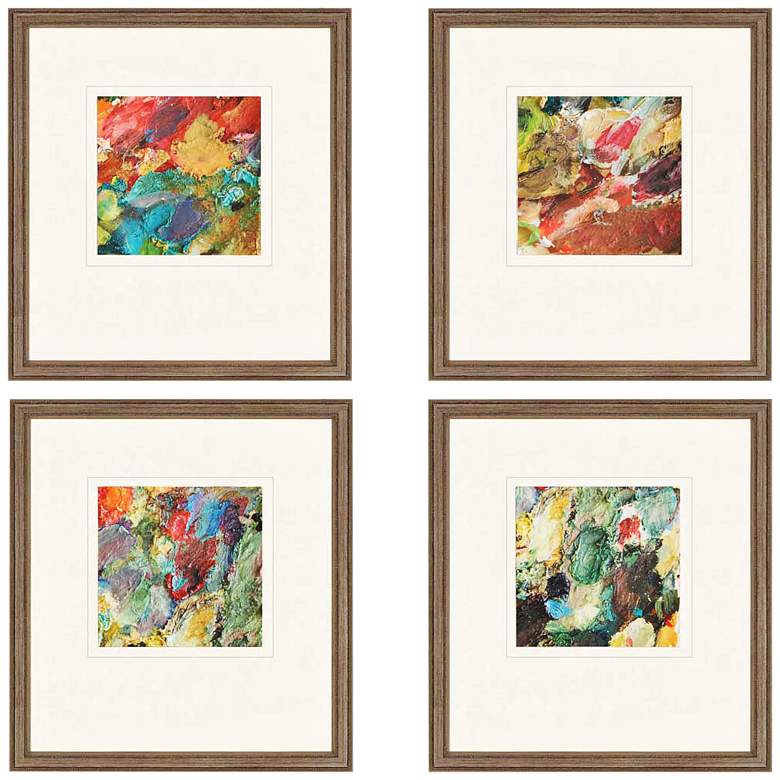 Image 1 Set of 4 Palette 19" High Framed Abstract Wall Art