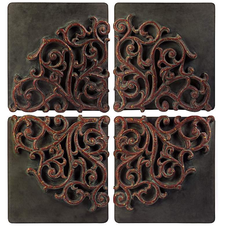 Image 1 Set of 4 Relief Medallion Wall Decor