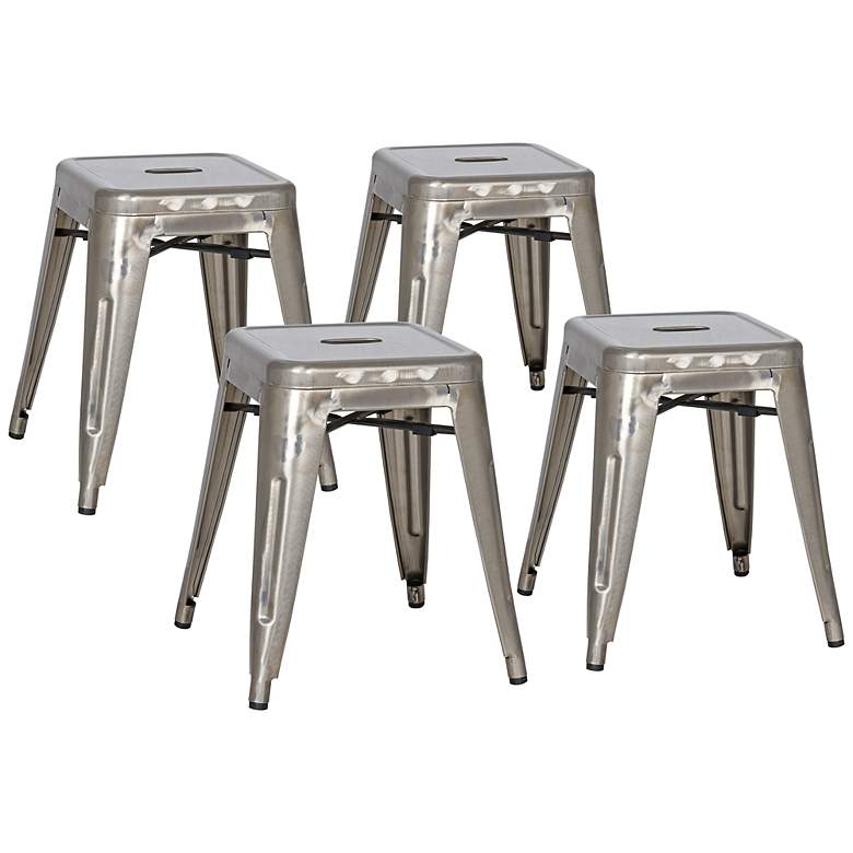 Image 1 Set of 4 Stovall 18 inch High Metal Stools
