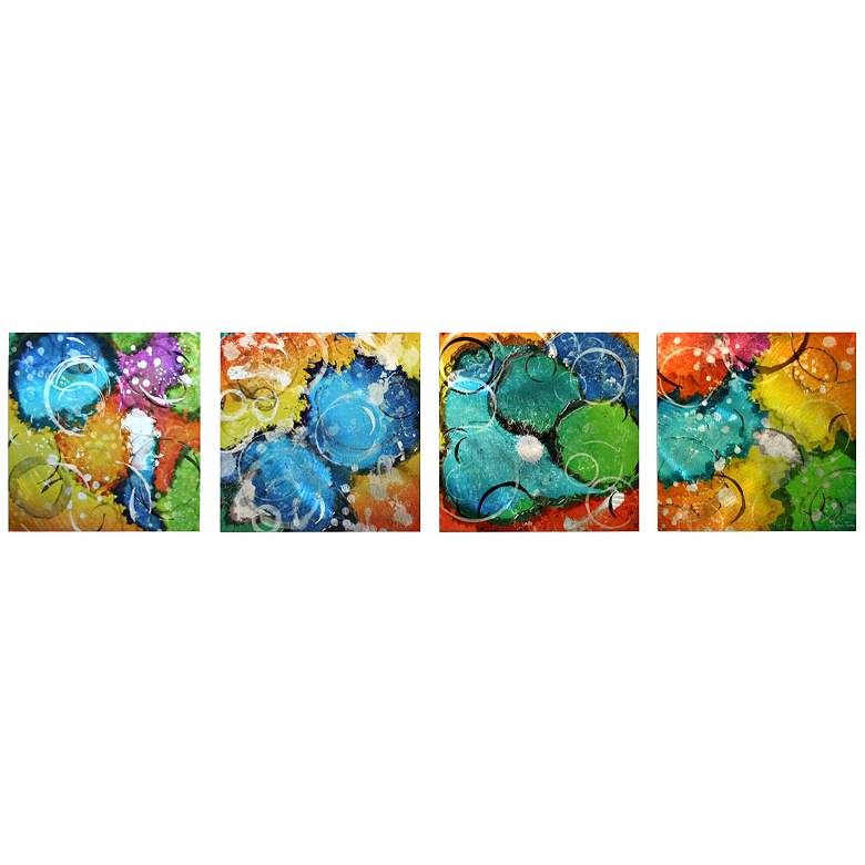 Image 1 Set of 4 Sunny Days 50 inch Wide Contemporary Metal Wall Art