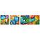 Set of 4 Sunny Days 50" Wide Contemporary Metal Wall Art