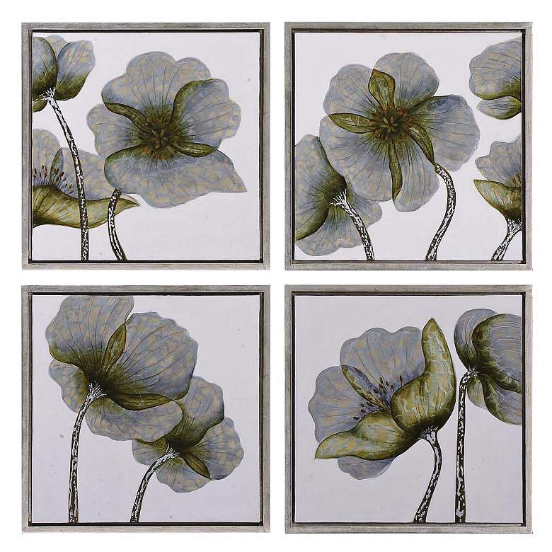 Image 1 Set of 4 Uttermost Floral Glow 22 inch Square Wall Art