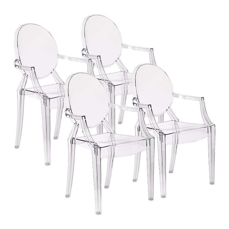 Image 1 Set of 4 Zuo Anime Transparent Dining Chairs