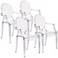 Set of 4 Zuo Anime Transparent Dining Chairs