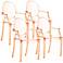 Set of 4 Zuo Anime Transparent Orange Dining Chairs