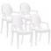 Set of 4 Zuo Anime White Dining Chairs