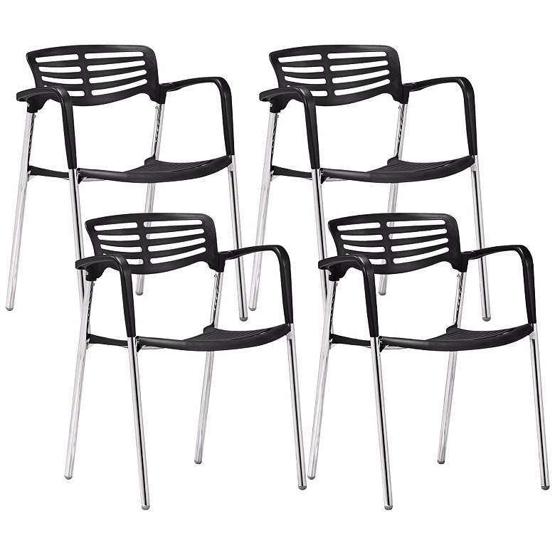 Image 1 Set of 4 Zuo Modern Scope Black Dining Chair