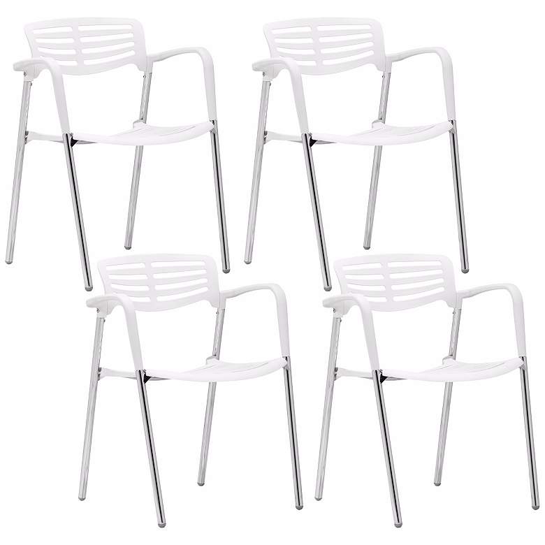 Image 1 Set of 4 Zuo Modern Scope White Dining Chair