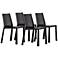 Set of 4 Zuo Popsicle Black Outdoor Dining Chairs