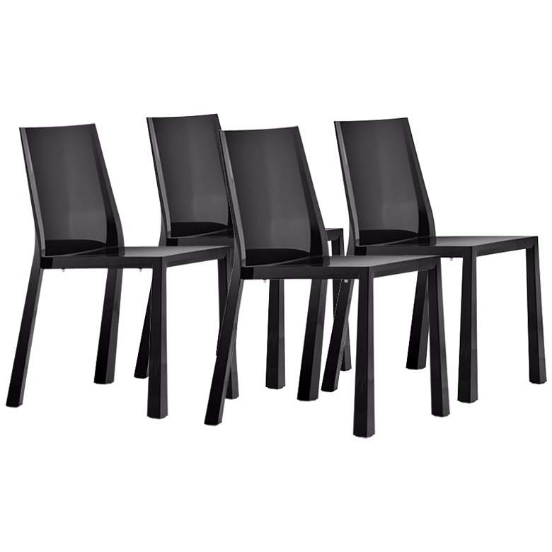 Image 1 Set of 4 Zuo Popsicle Black Outdoor Dining Chairs