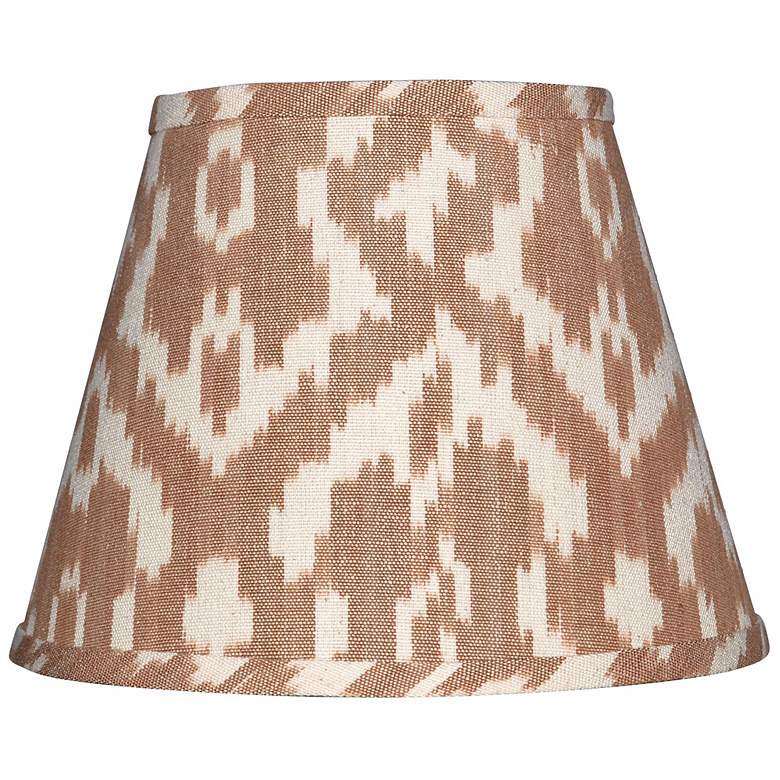 Image 1 Set of 6 Camel and Cream Ikat Shades 4x6x5.25 (Clip-On)