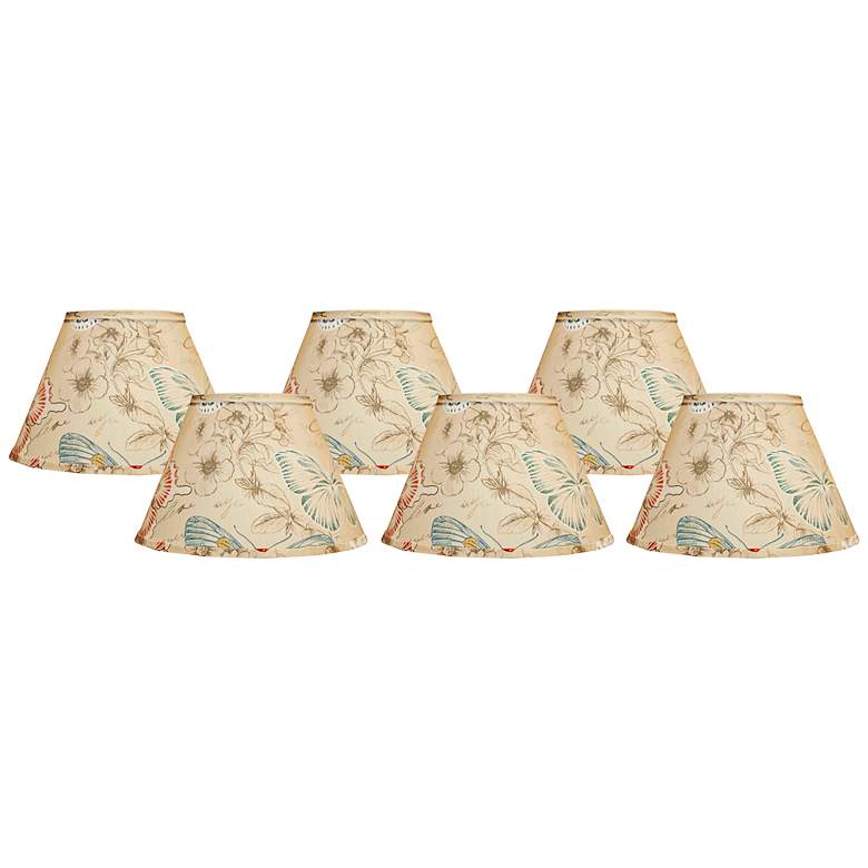 Image 1 Set of 6 Colored Butterflies Lamp Shades 4x6x5.25 (Clip-On)