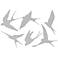 Set of 6 Flying Swallows Gray Wall Decals