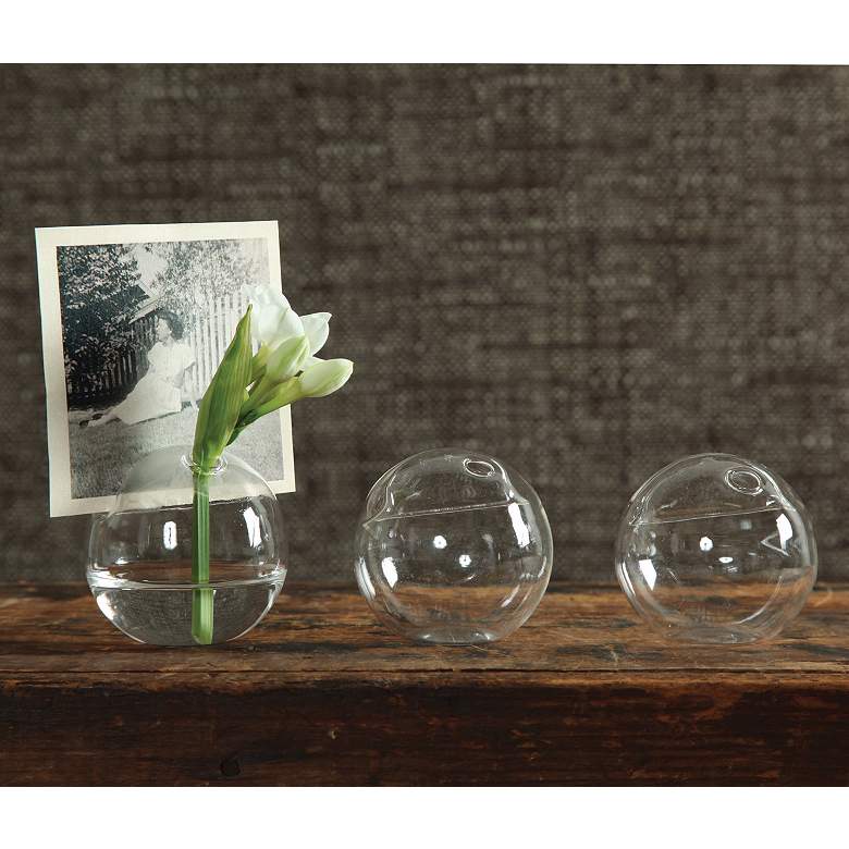 Image 1 Set of 8 Mini Glass Bubble Placecard Holders