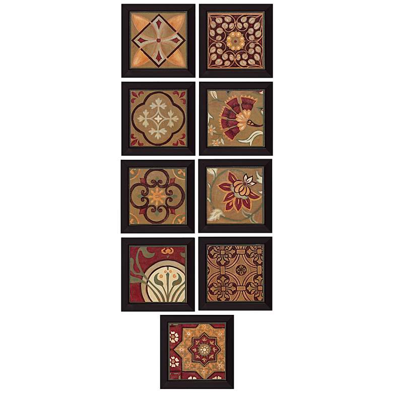 Image 1 Set of 9 Patchwork 10 inch Square Pattern Wall Art