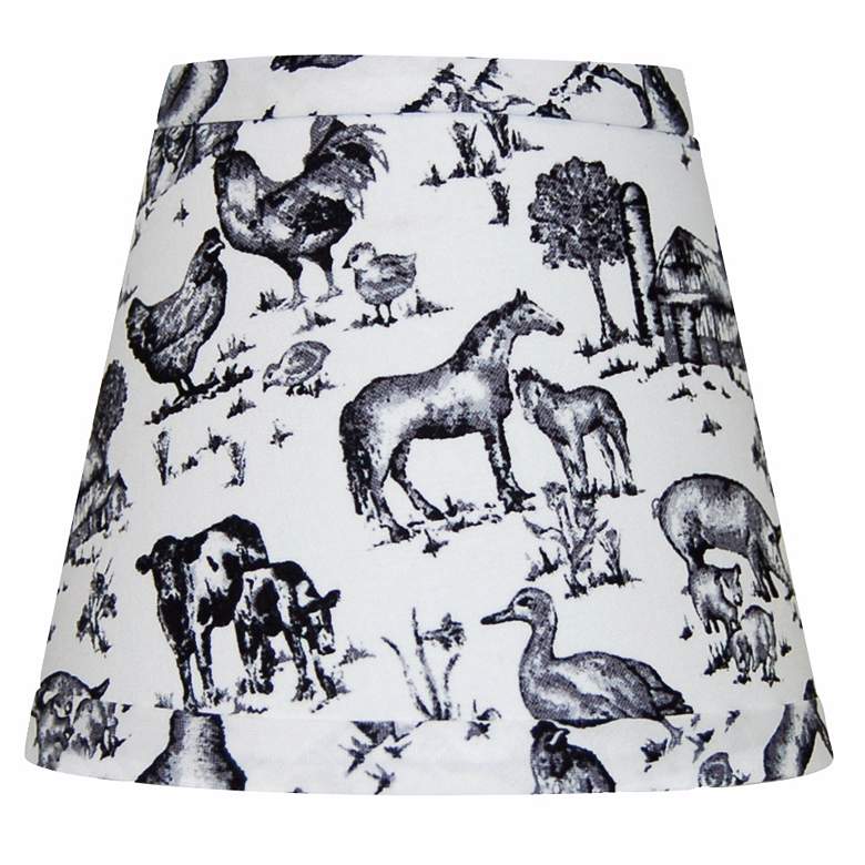 Image 1 Set of Six Farm Toile Shades 4x6x5.25 (Clip-On)