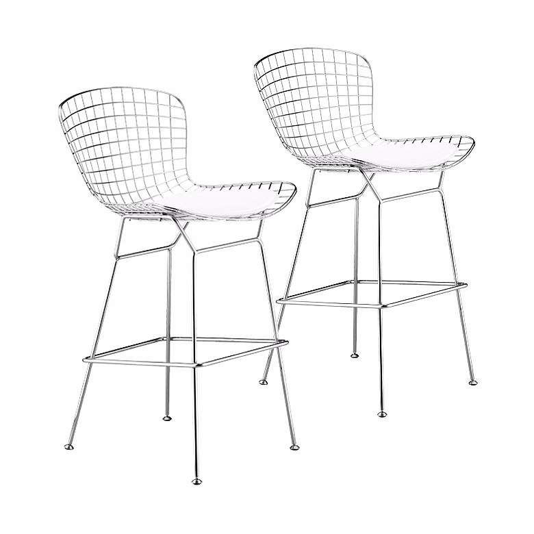 Image 1 Set of Two 35 inch Steel Wire Bar Stools