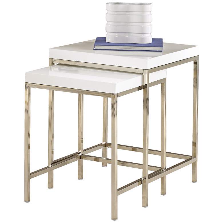 Image 1 Set of Two Color Collection Snow Nesting Tables