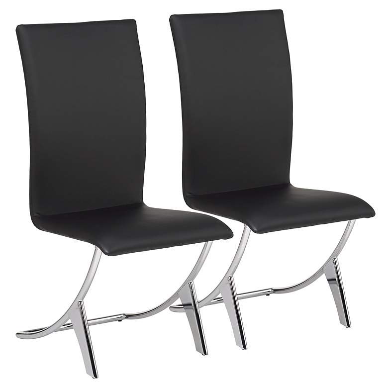 Image 1 Set of Two Delfin Black Leatherette Chairs