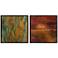Set of Two Golden Spring Square Giclee Wall Art