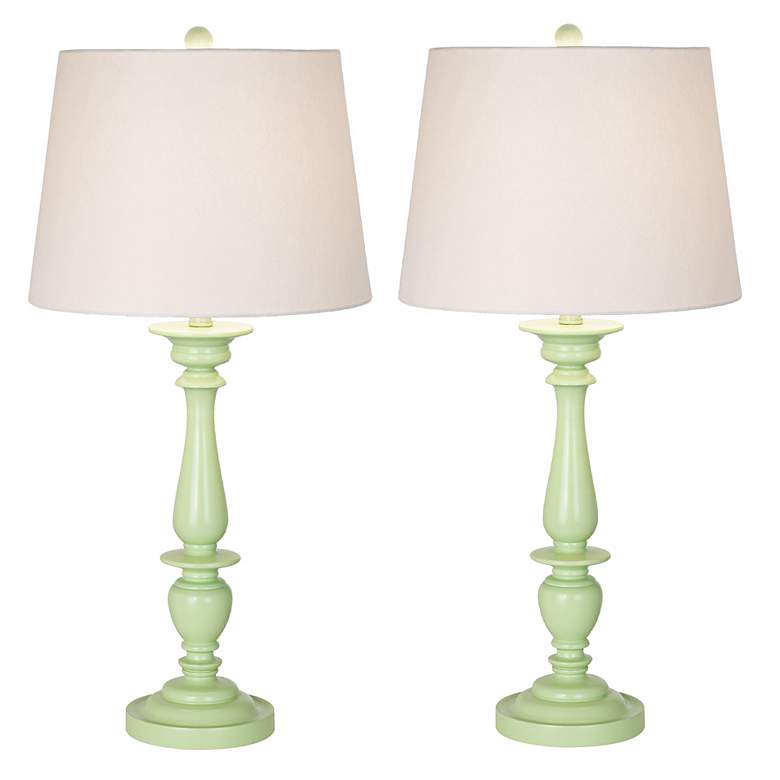 Image 1 Set of Two Mint Green Malibu Table Lamps
