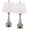 Set of Two Modern Brushed Steel Touch Table Lamps