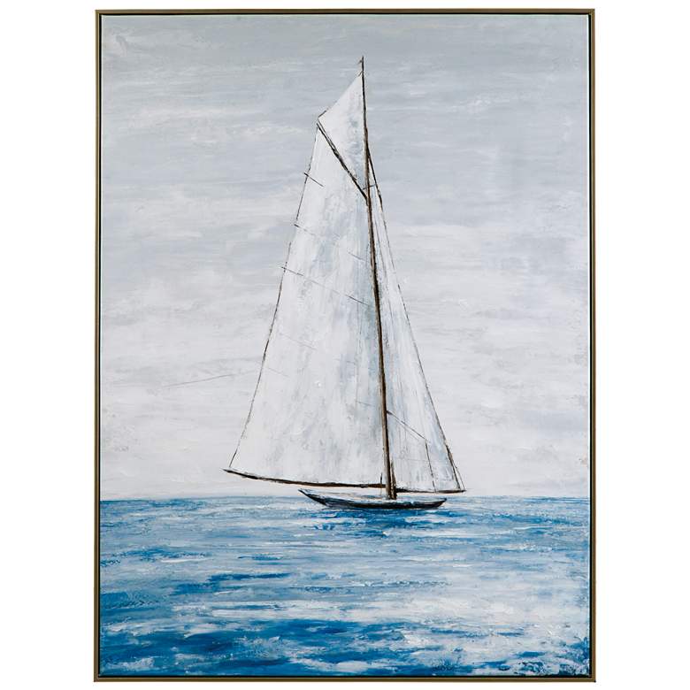 Image 1 Set Sail Blue Canvas Wall Art