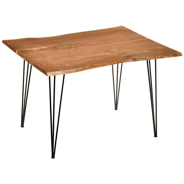 Image 1 Seti 48" Wide Natural Wood and Black Metal Dining Table