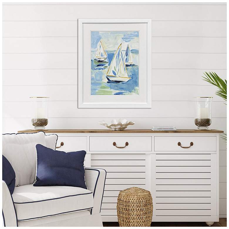 Image 4 Setting Sail I 27"W x 33"H Coastal Framed Art more views