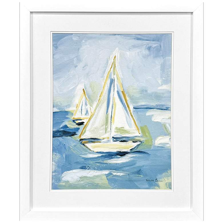 Image 1 Setting Sail II 27"W x 33"H Coastal Framed Art