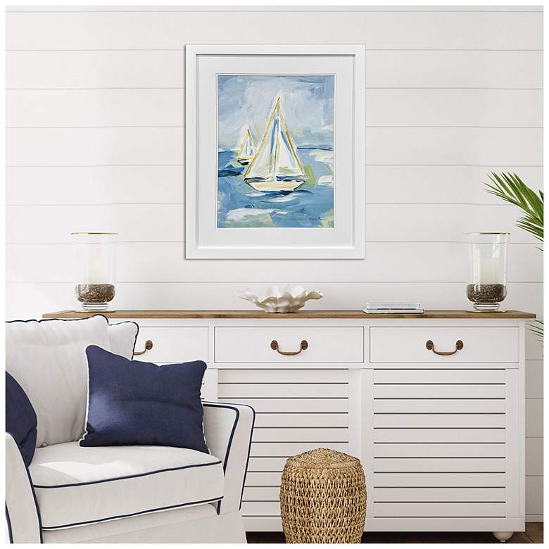 Image 4 Setting Sail II 27"W x 33"H Coastal Framed Art more views