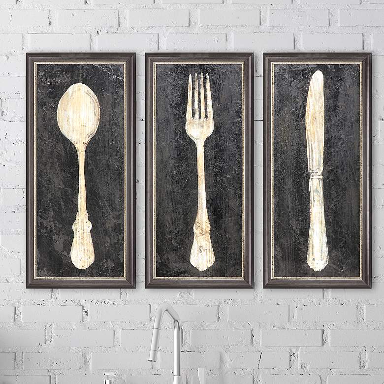 Image 2 Setting the Table 26 inchH 3-Piece Giclee Framed Wall Art Set